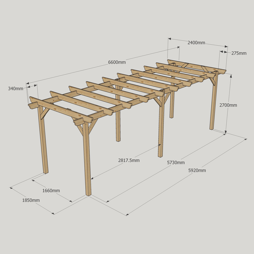 Garden Pergola - 2.4m Width
