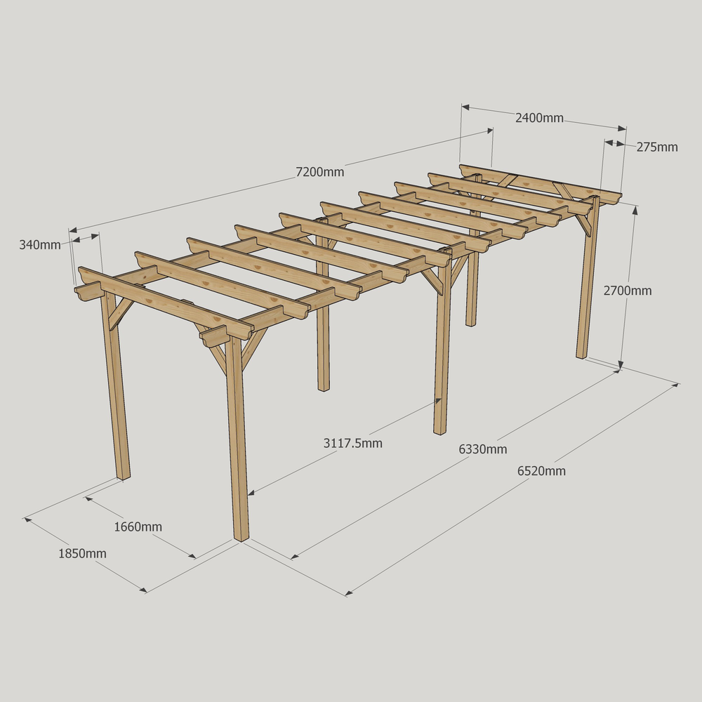 Garden Pergola - 2.4m Width