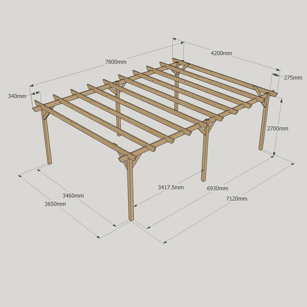 Garden Pergola - 4.2m Width