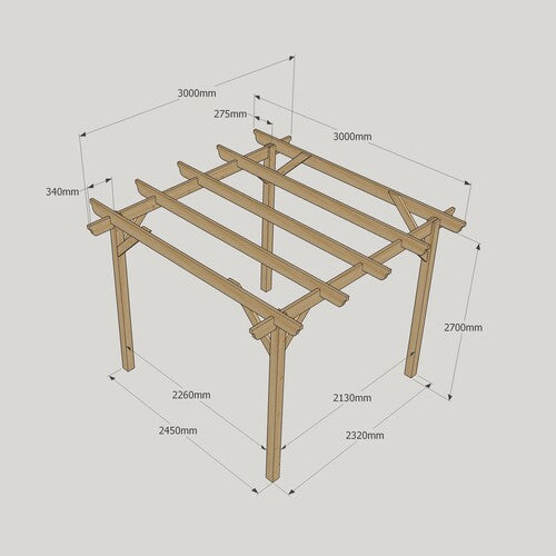 Garden Pergola   3m x 3m   4 Post