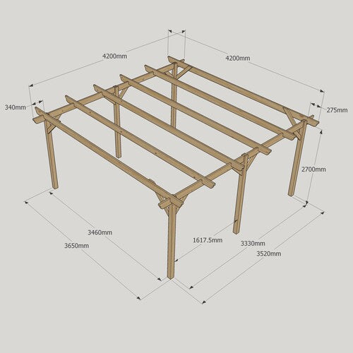 Garden Pergola   4.2m x 4.2m   6 Post