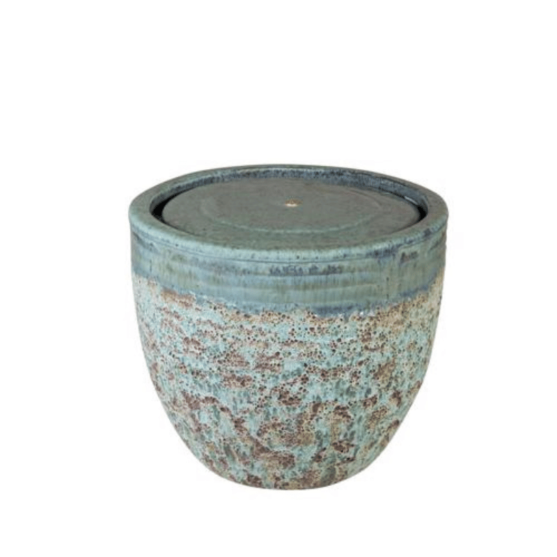 Glazed Ceramic Belaya Fountain   Falling Green/Angkor Green Mist
