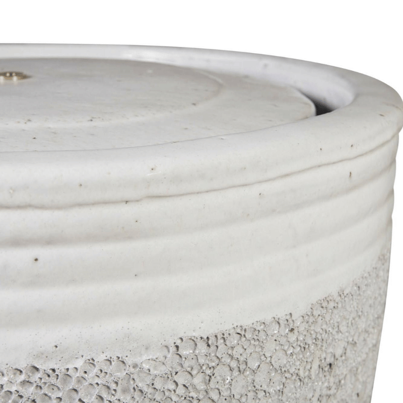 Glazed Ceramic Belaya Fountain   White/Angkor White
side
