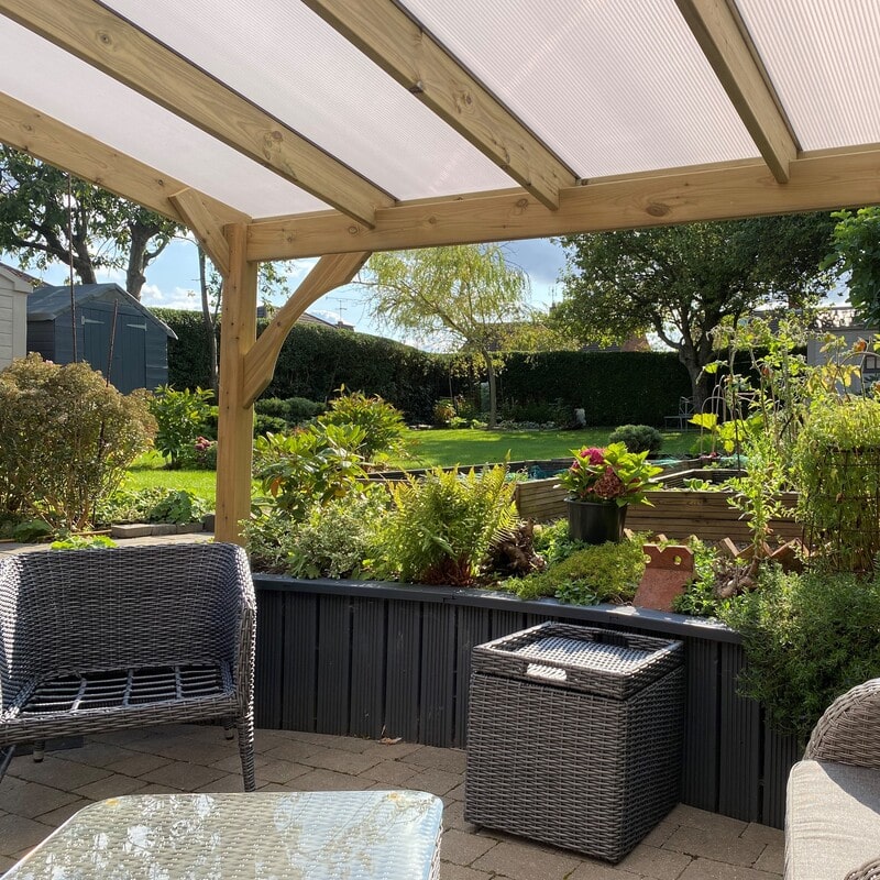 Green Polycarbonate Roof Car Port Green Garden White Opal Sheet