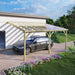 Green Polycarbonate Roof Car Port with Car