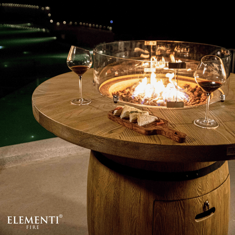 Elementi Tuscany Barrel Fire Table