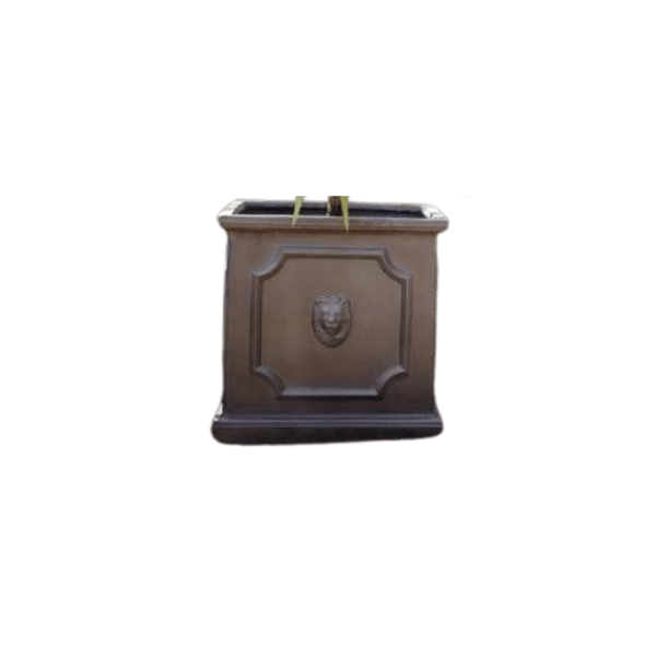 Clayfibre Lion Head Cube Planter   Silver