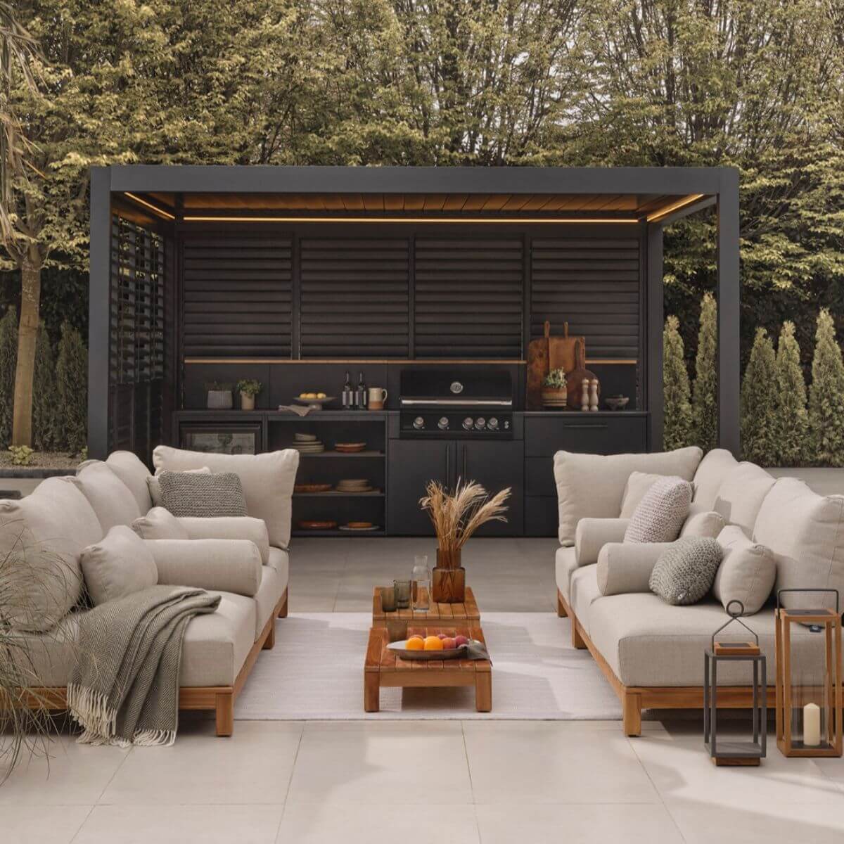 Luxe Electric Louvered Roof LED Aluminium Pergola