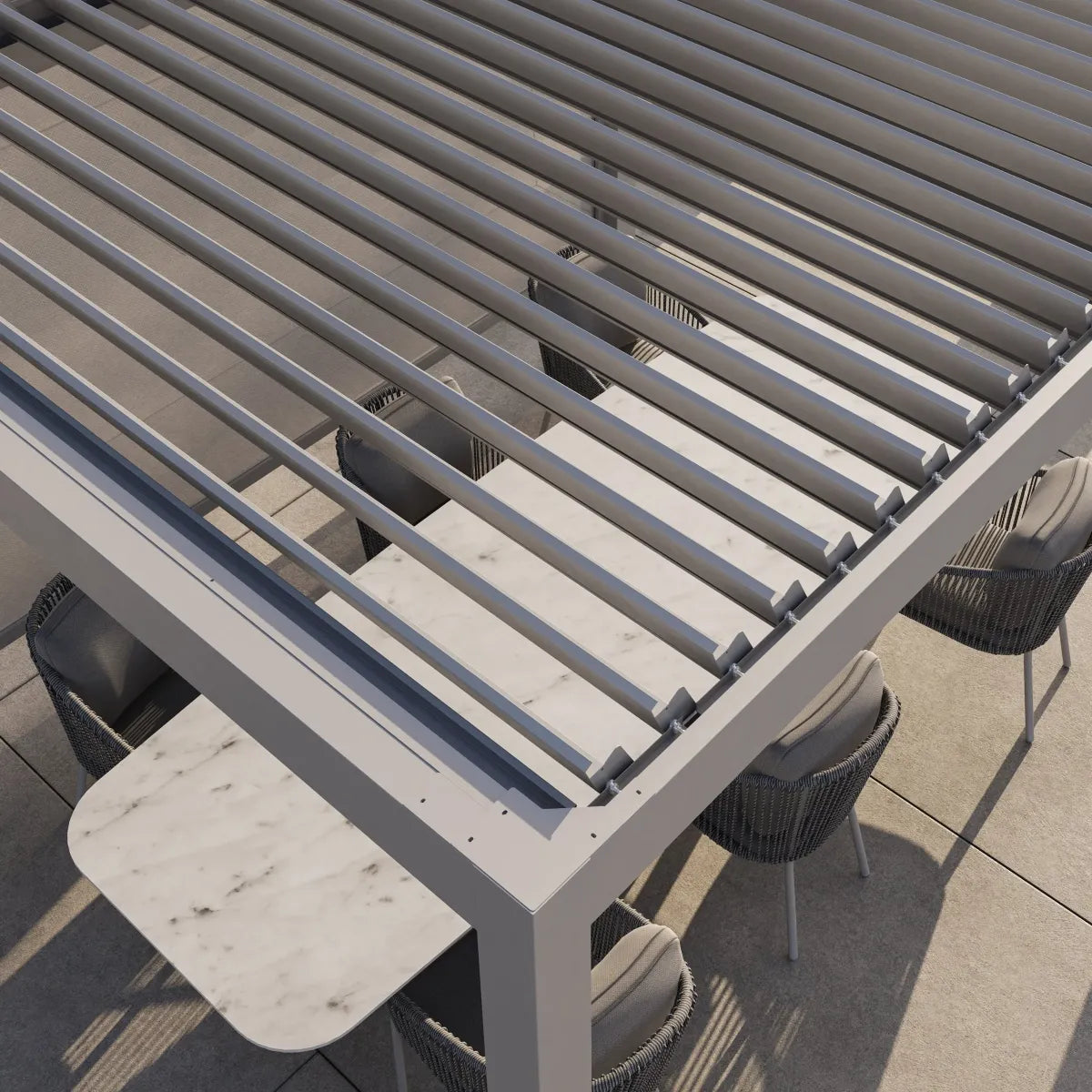 Luxe Manual Louvered Roof LED Aluminium Pergola