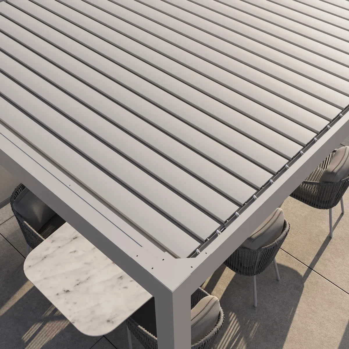 Luxe Manual Louvered Roof LED Aluminium Pergola