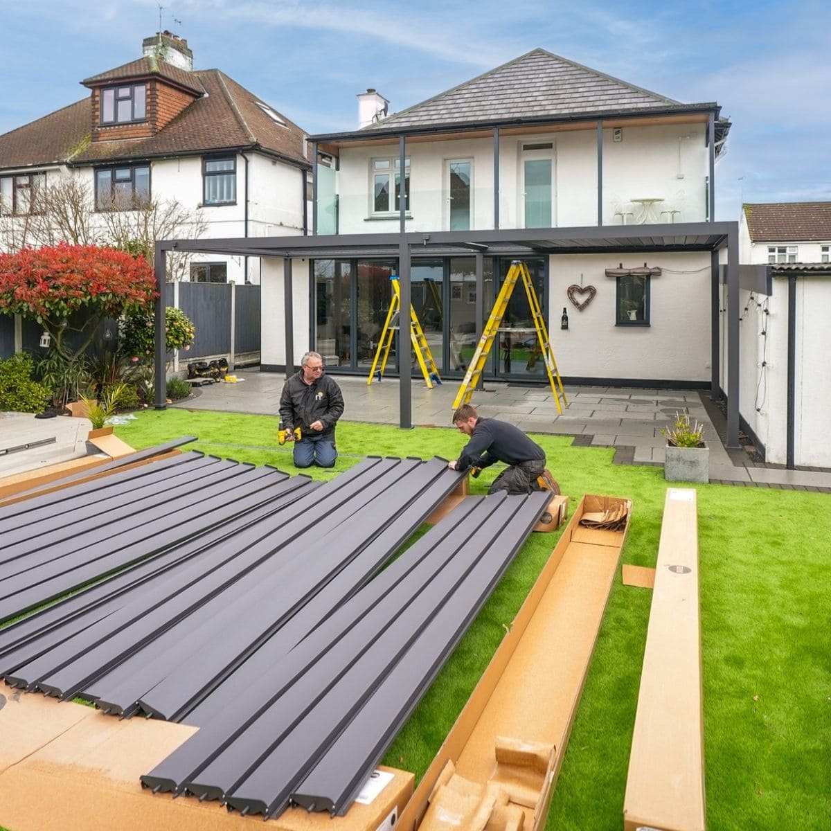 Luxe Manual Louvered Roof LED Aluminium Pergola