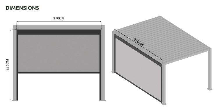 Pergola Pull Down Screen - Nova Titan