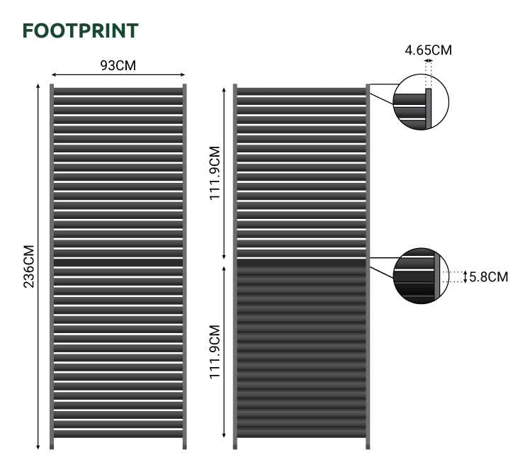 Side Wall With Adjustable Louvres - Nova Titan