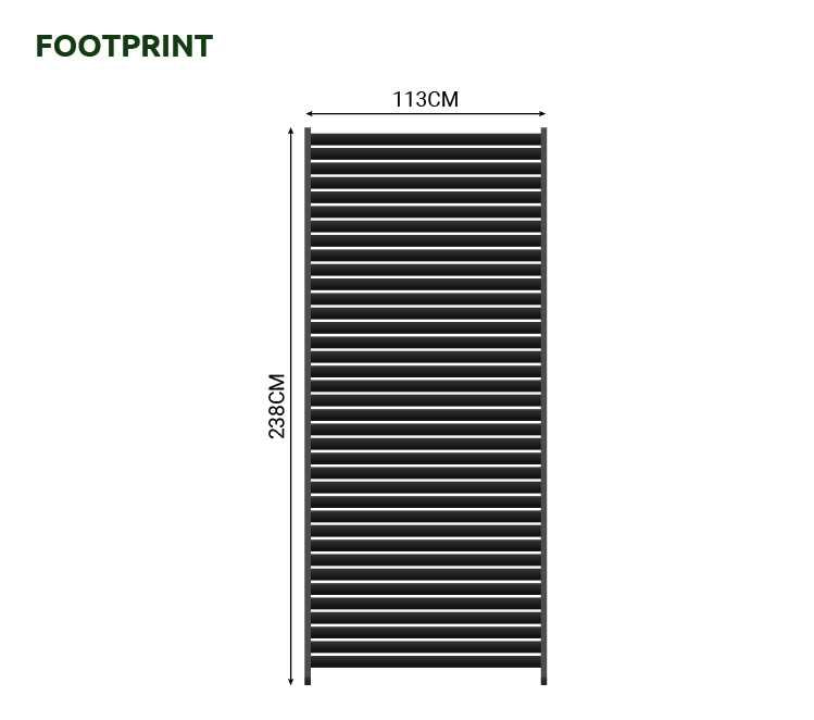Side Wall With Adjustable Louvres - Nova Titan