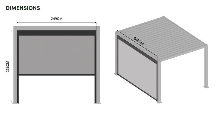 Pergola Pull Down Screen - Nova Titan