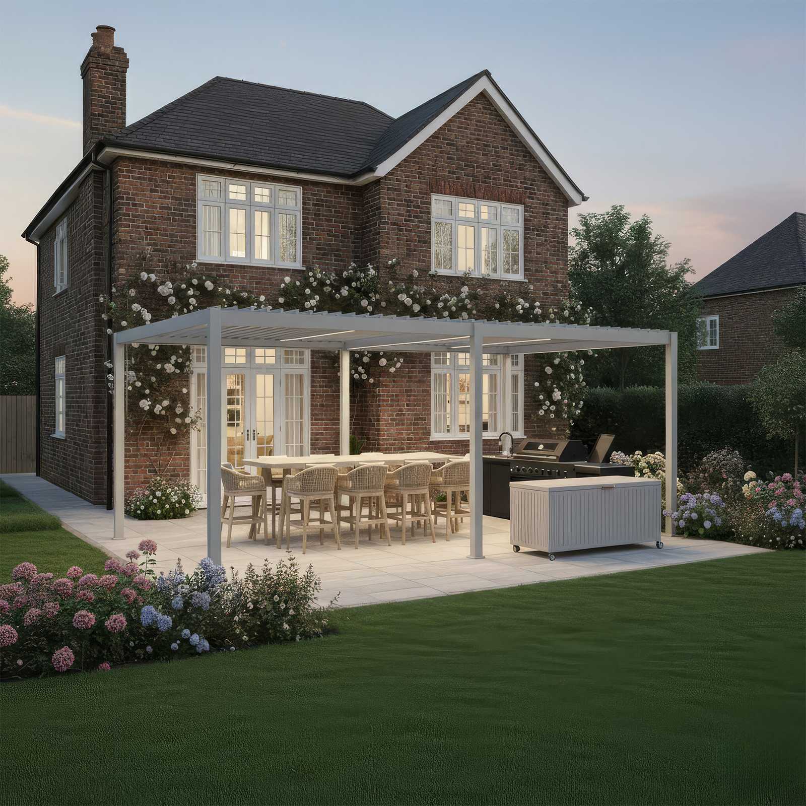 Nova Titan Aluminium Pergola - Pebble