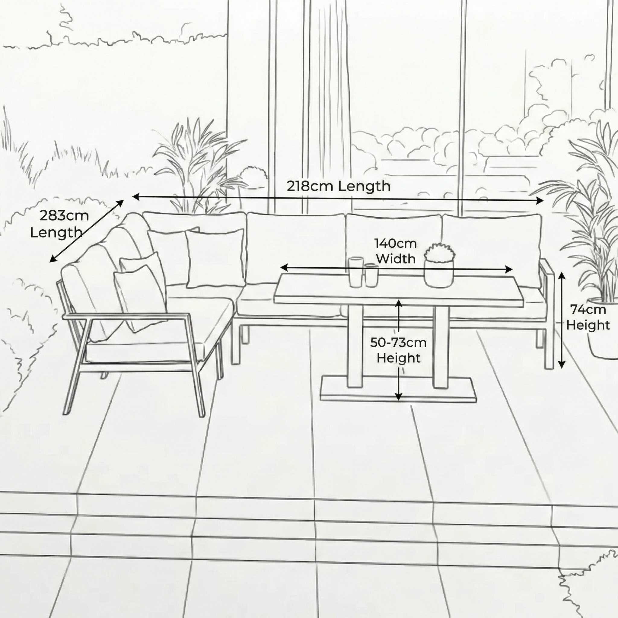 Nova - Phoenix L-Shaped Corner Sofa Lounge Dining Set