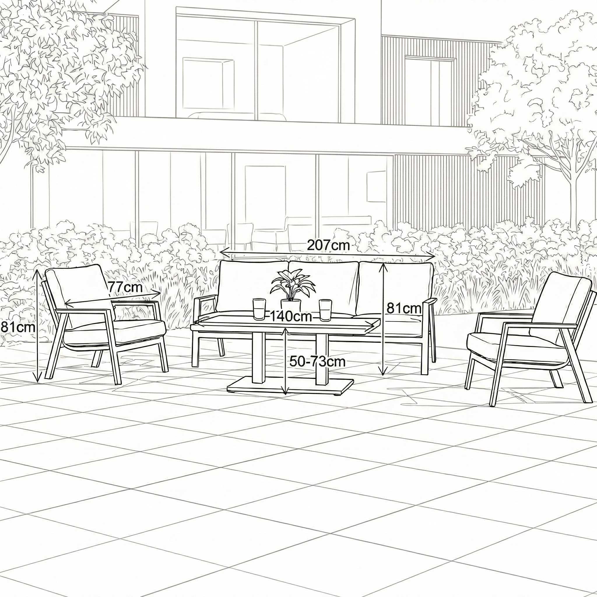 Nova reclining chair outdoor layout