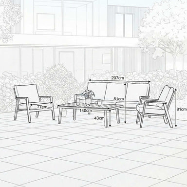 Nova outdoor seating set garden layout