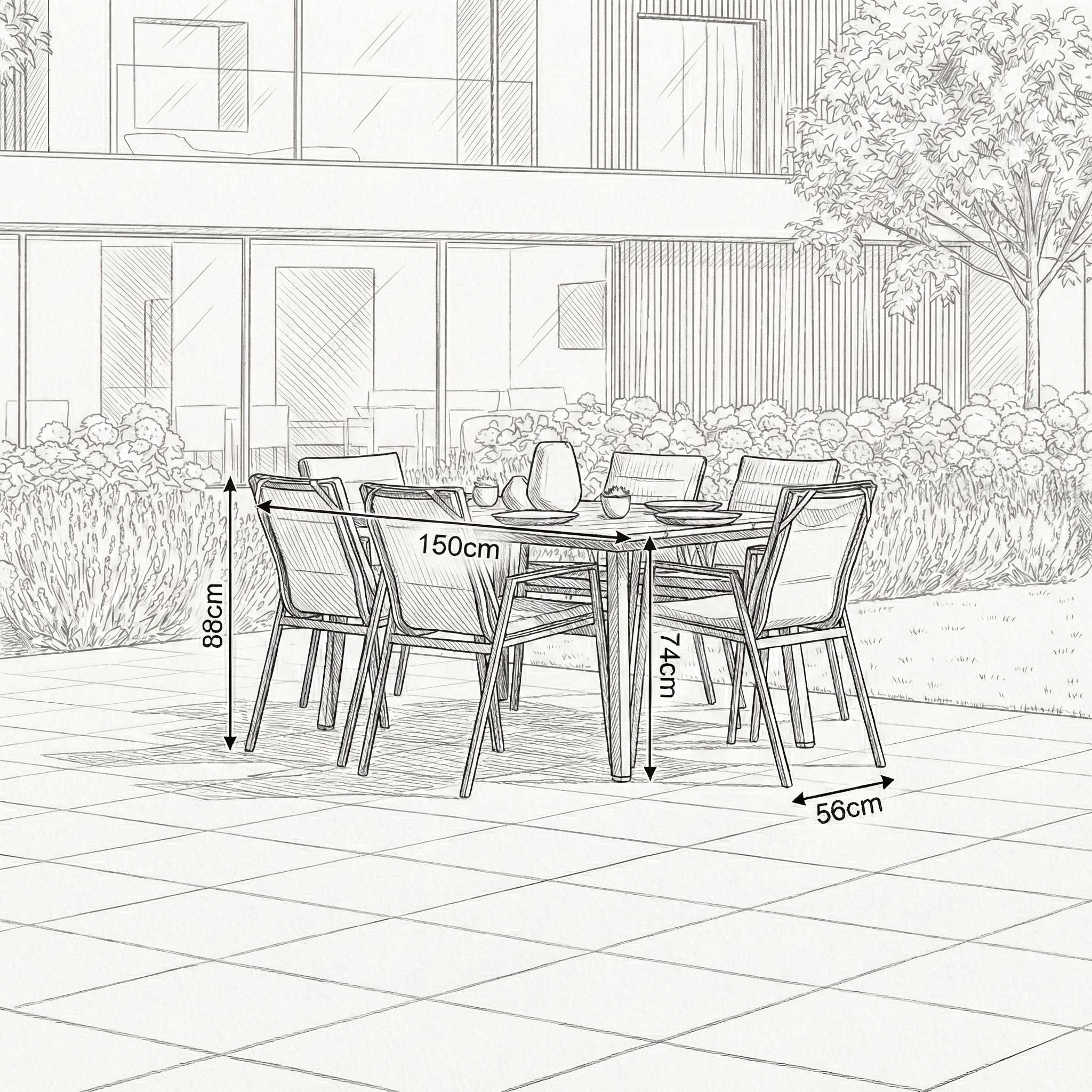 Nova outdoor seating set garden layout