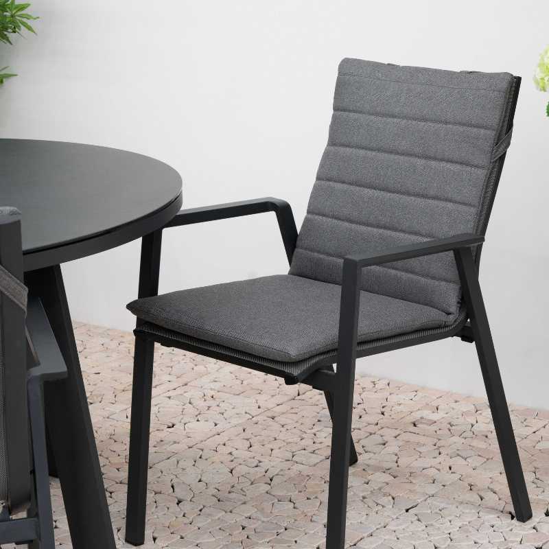 Nova Zara 6 Seat Dining Set - 1.5 x 1.0m Rectangular Table - Grey