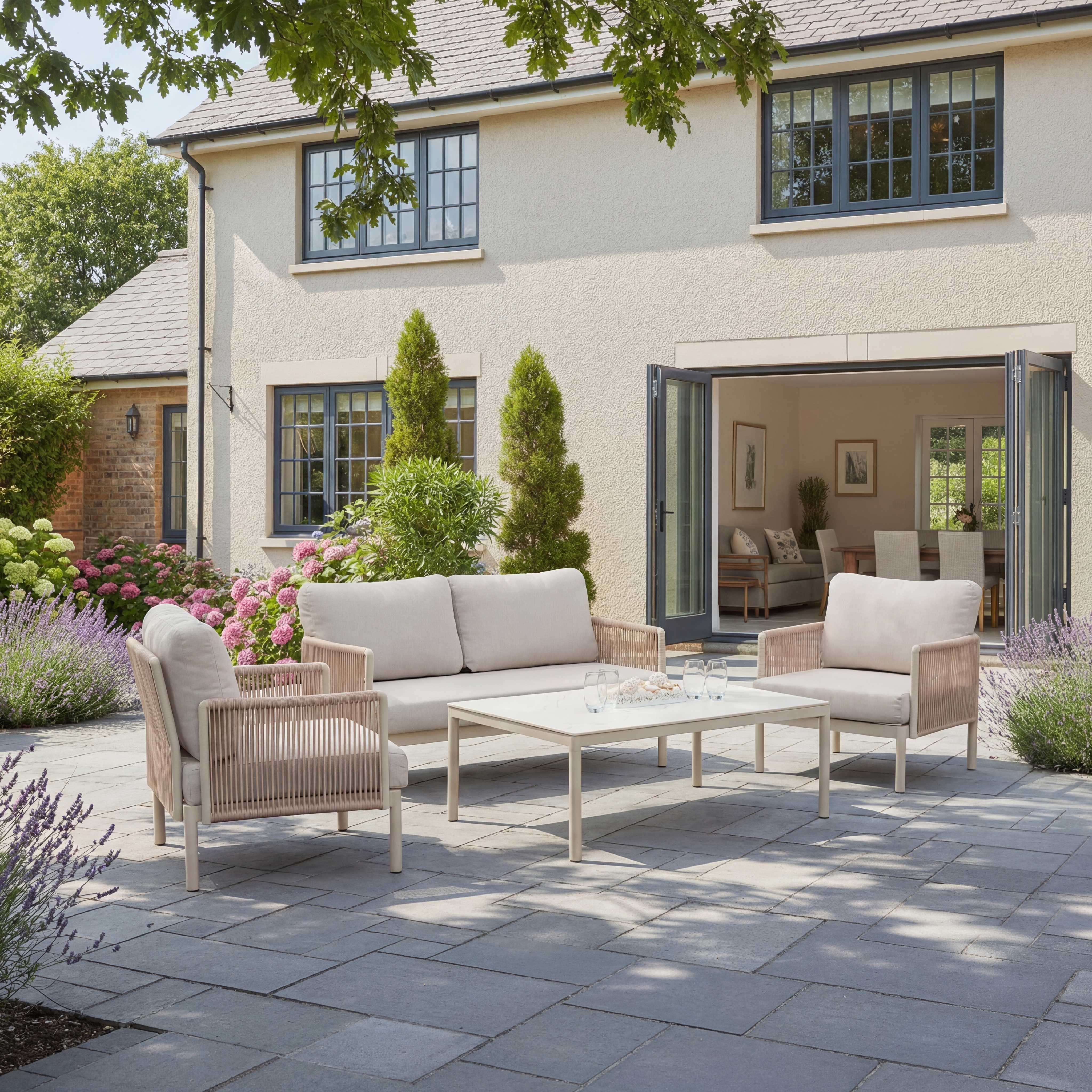 Nova outdoor seating set garden layout