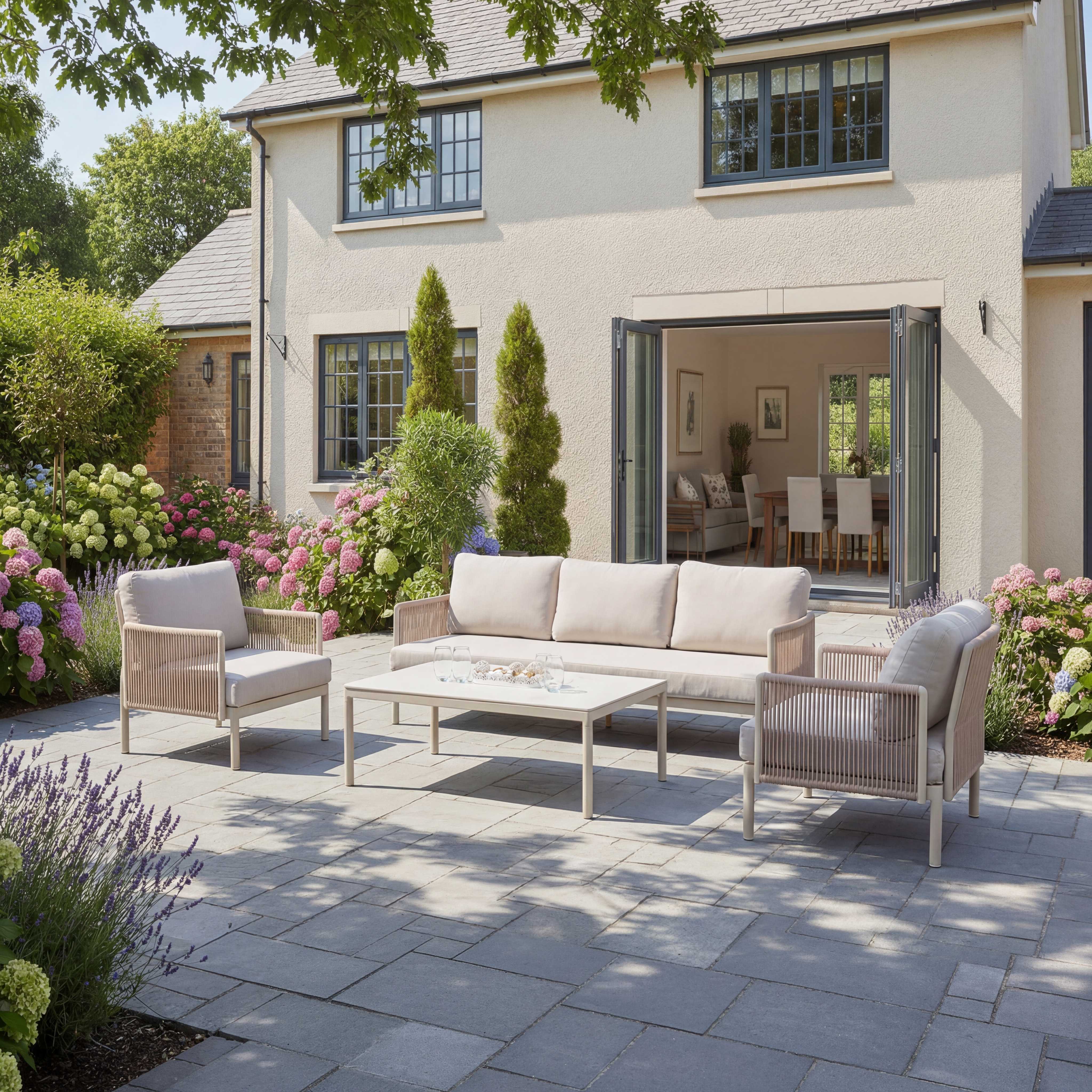 Nova outdoor seating set garden layout