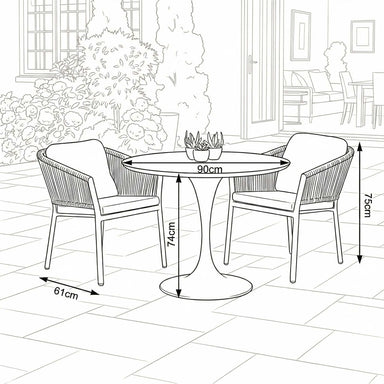 Nova garden seating set side angle