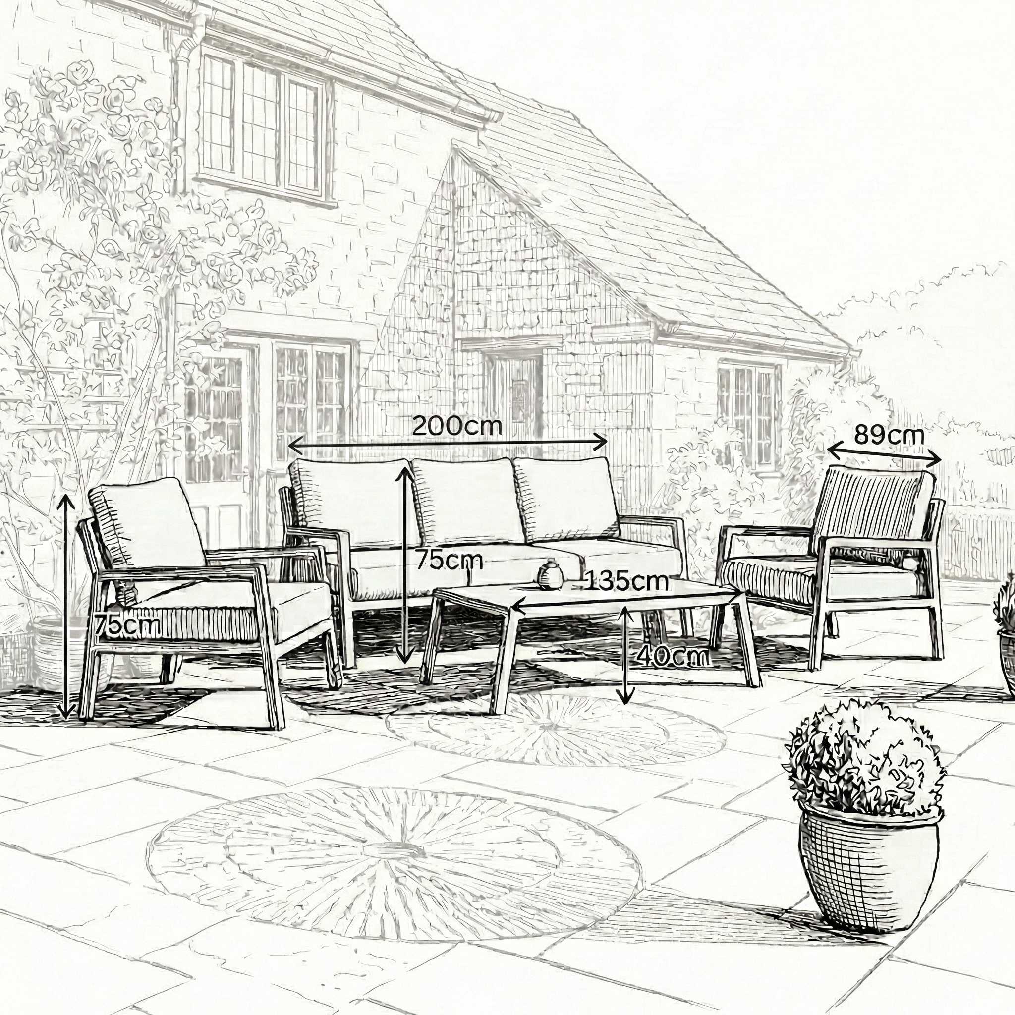 Nova outdoor seating set main product