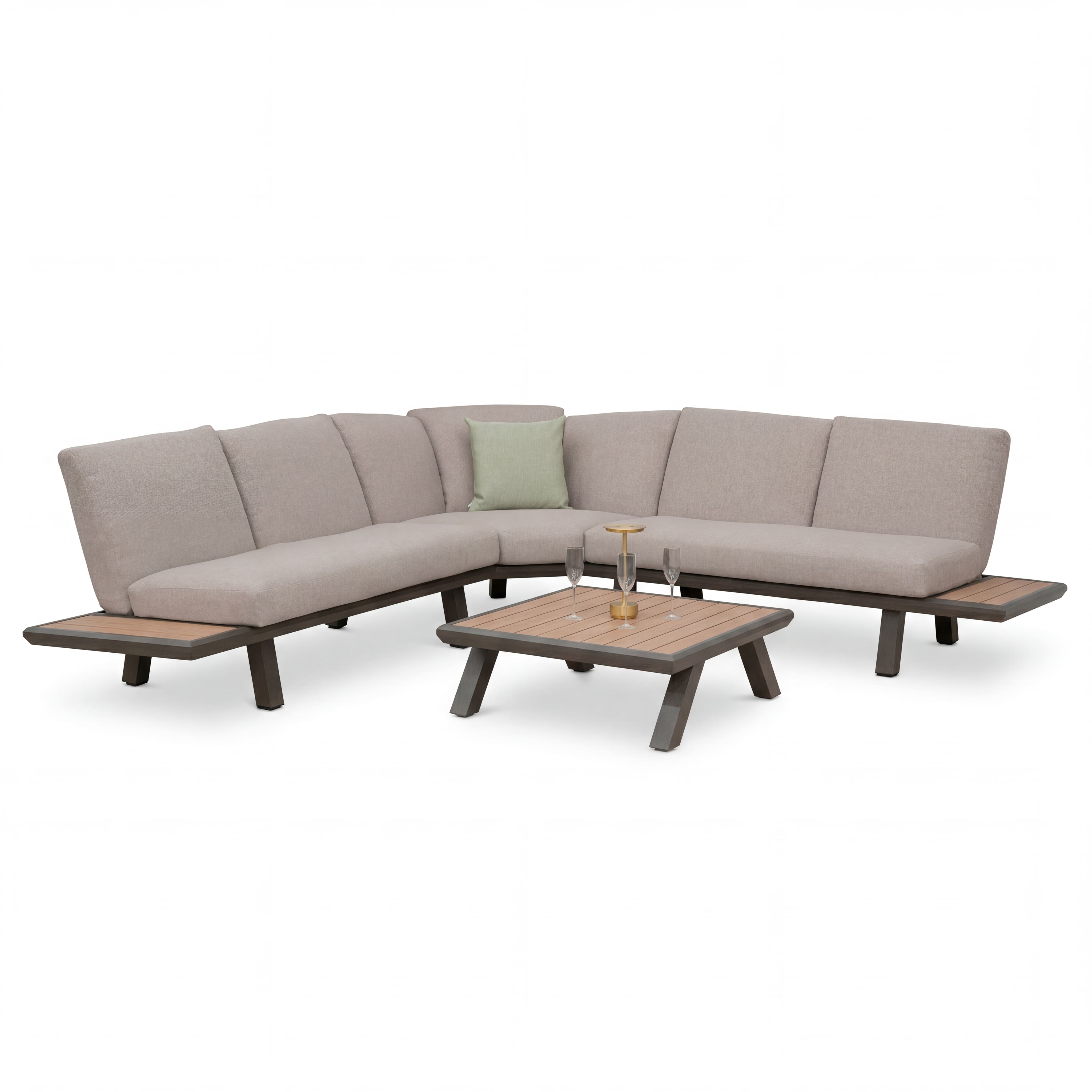 Nova - Hunter L-Shaped Corner Sofa Lounge Dining Set with Rectangular Rising Table
