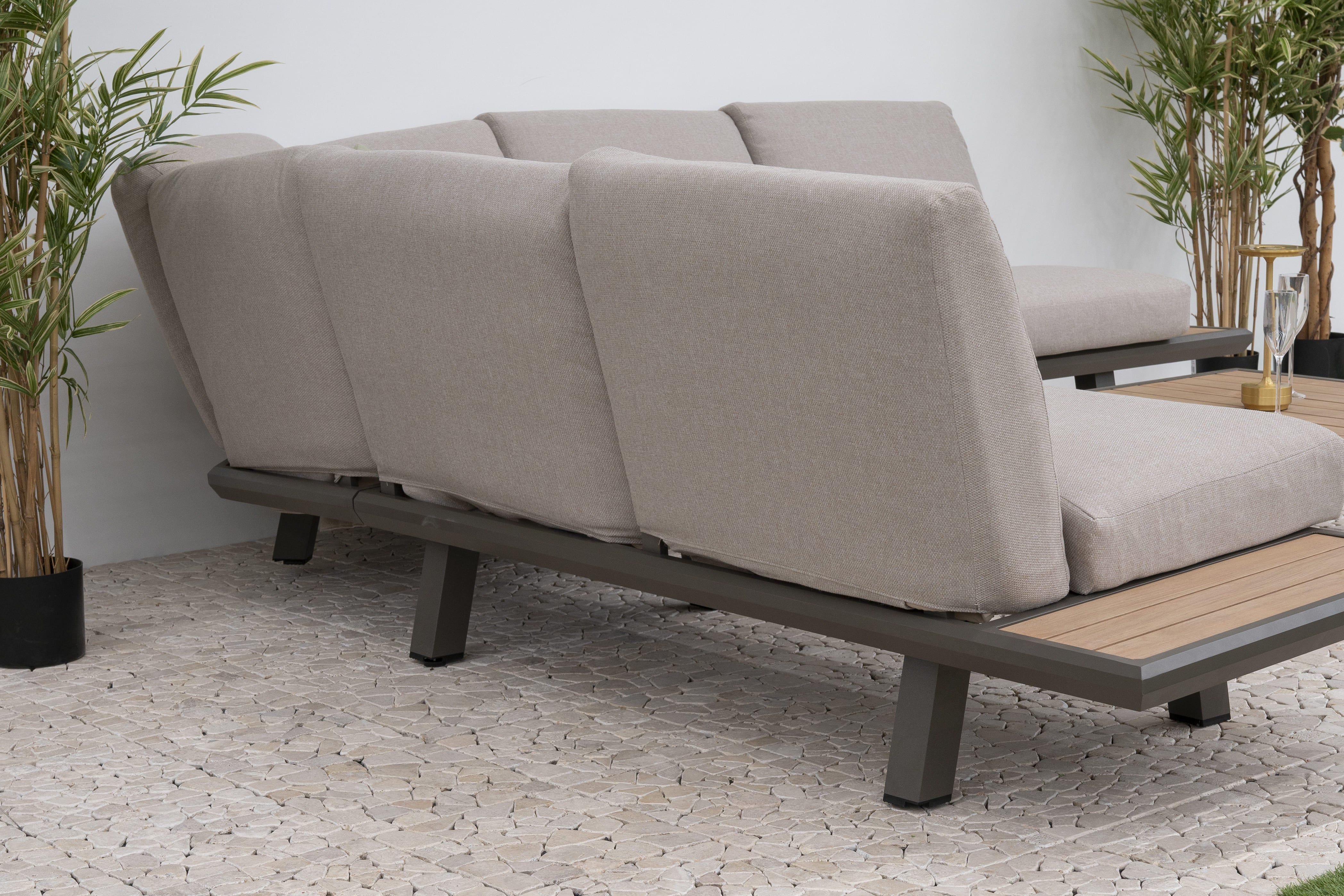 Nova - Hunter L-Shaped Corner Sofa Lounge Dining Set with Rectangular Rising Table