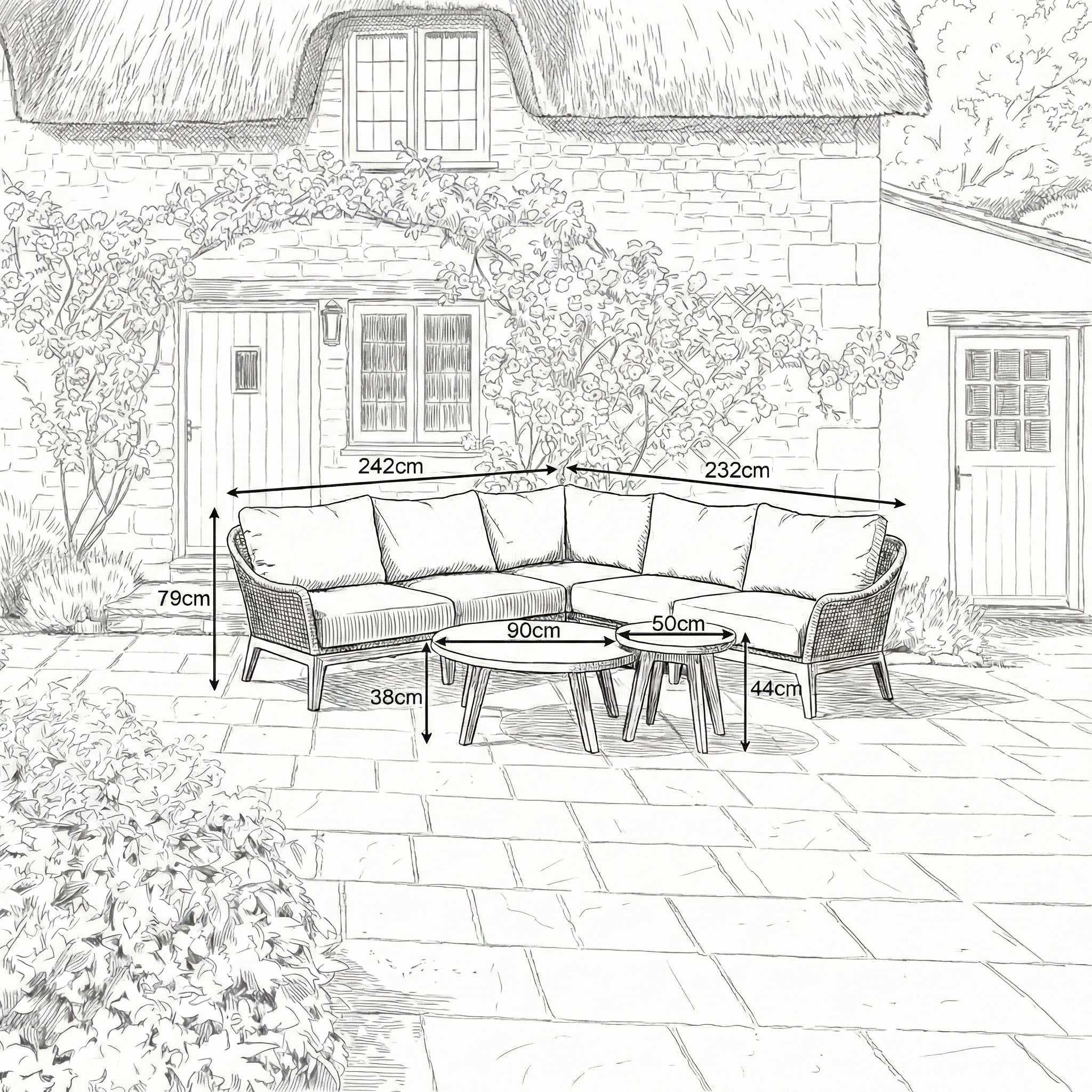 Nova outdoor furniture set garden seating layout