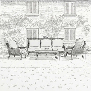 Nova outdoor sofa set angled layout