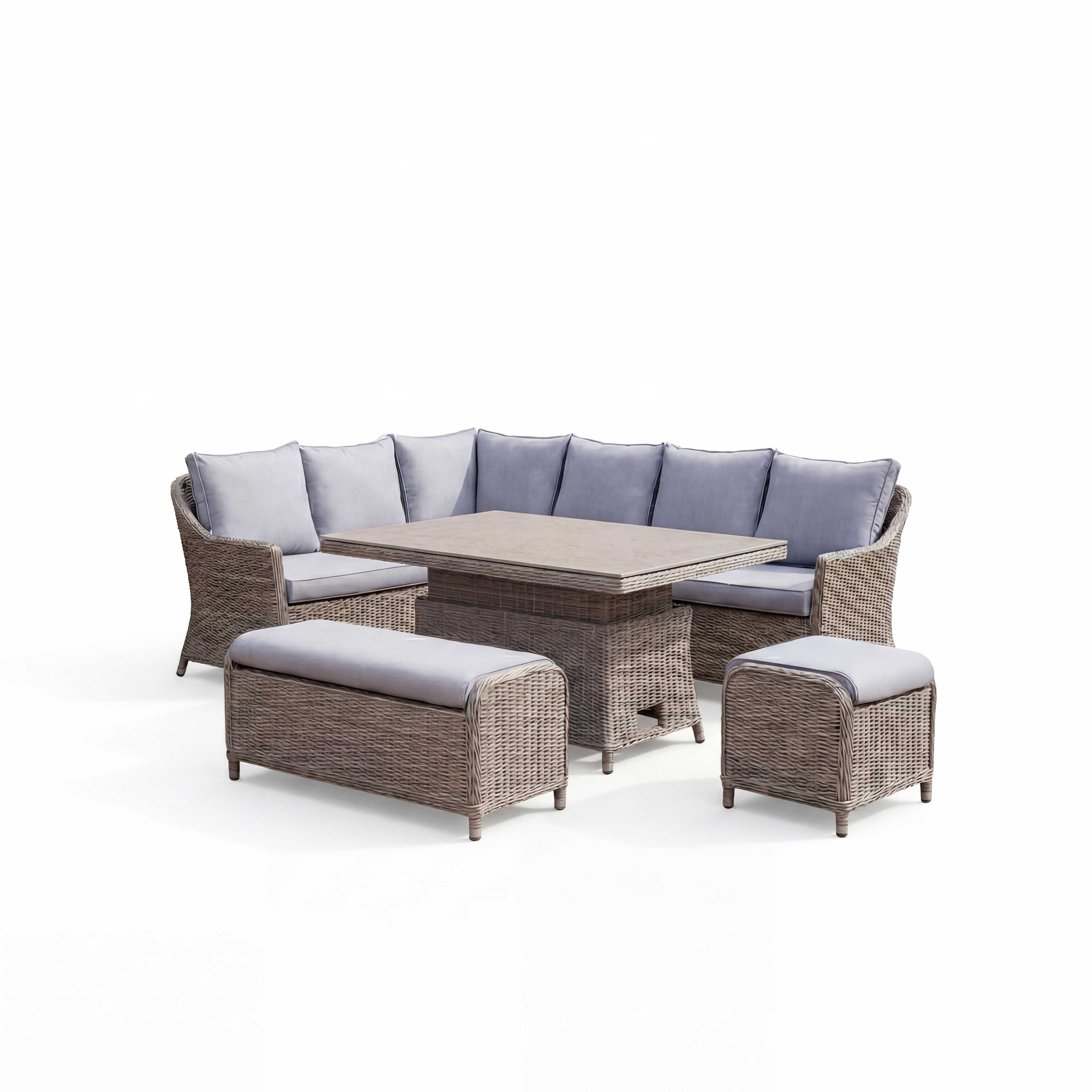 Nova Ivy Corner Sofa Lounge Dining Set with Rise and Fall Table