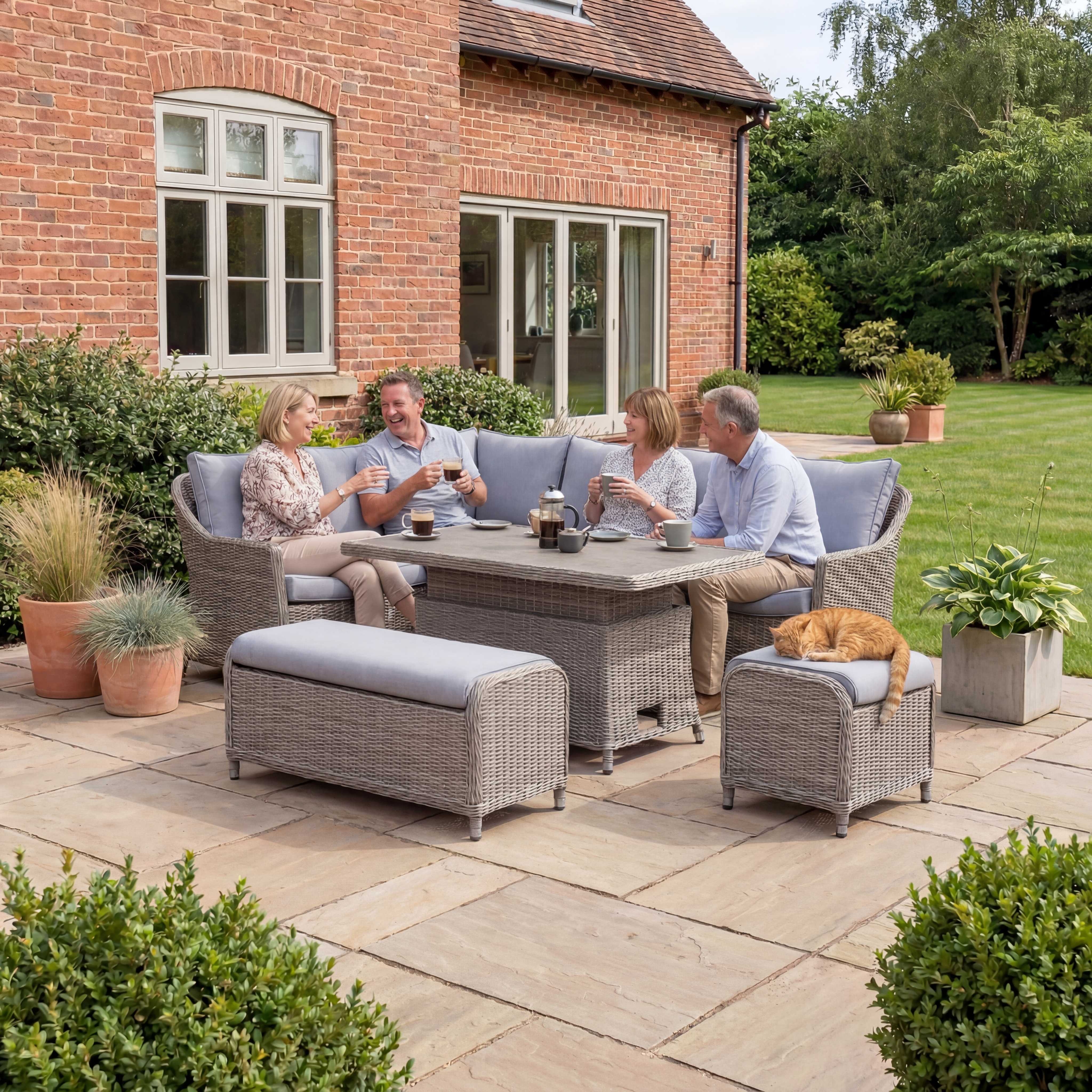 Nova Ivy Corner Sofa Lounge Dining Set with Rise and Fall Table