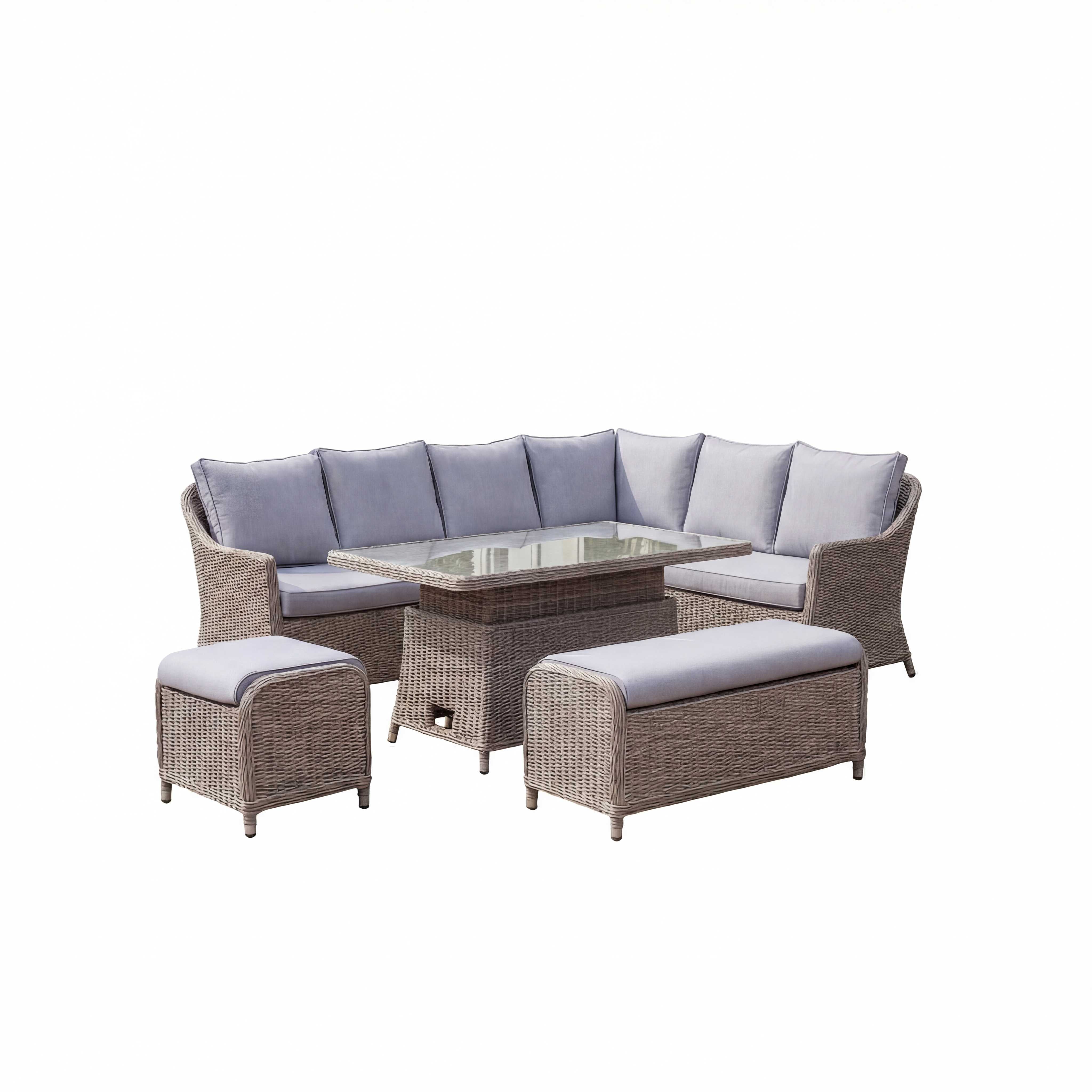 Nova Ivy Corner Sofa Lounge Dining Set with Rise and Fall Table