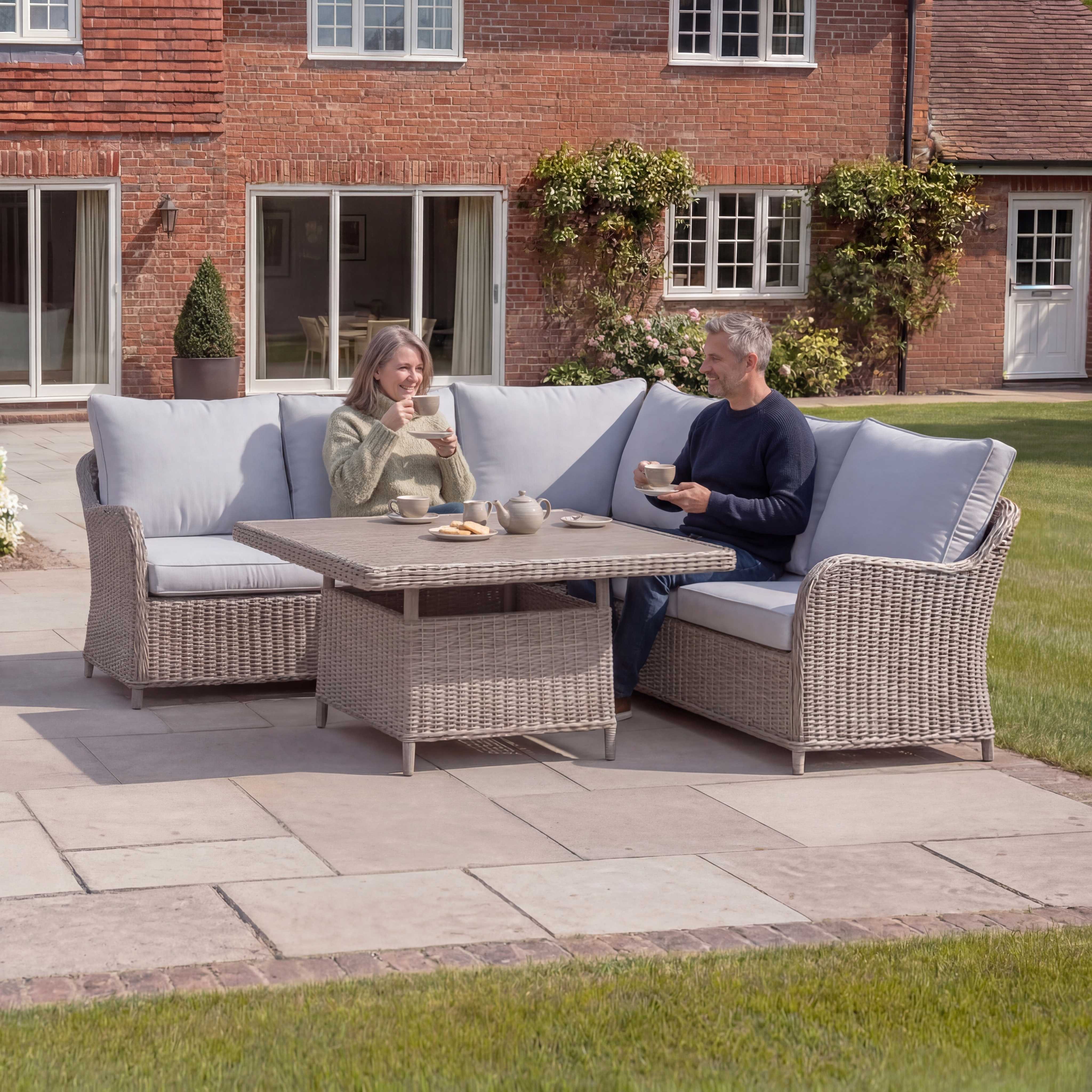 Nova Ivy Corner Sofa Lounge Dining Set with Rise and Fall Table