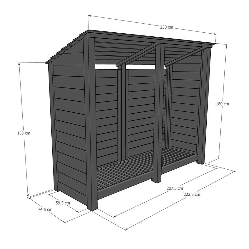 Normanton log store  6ft  reverse  dimensions