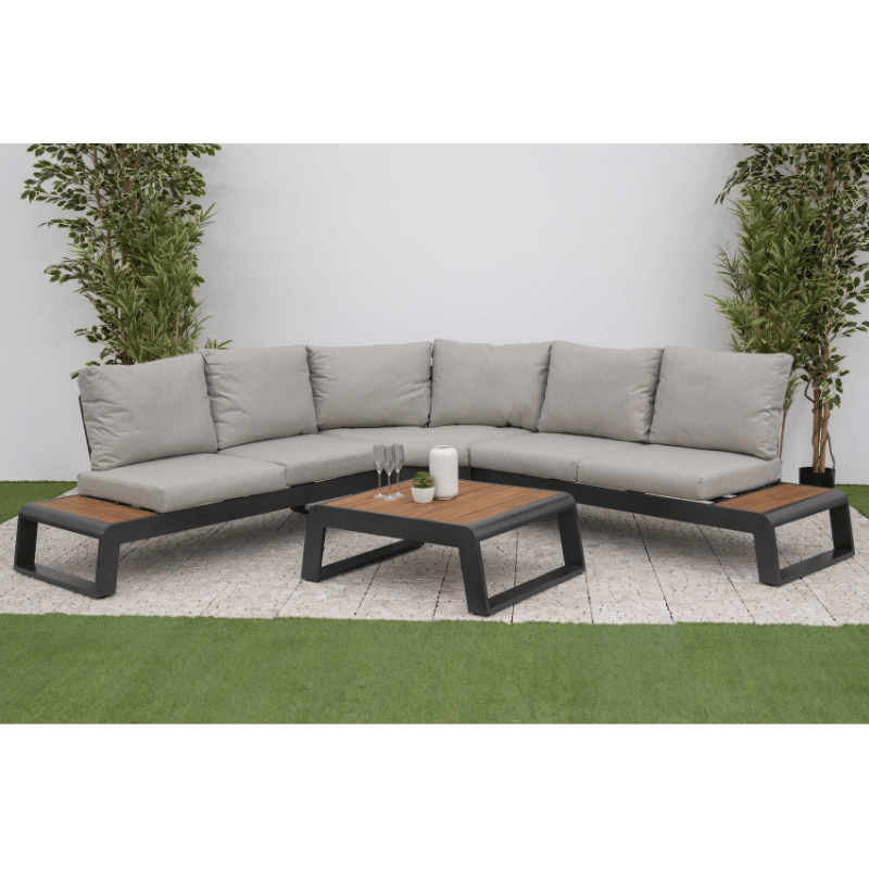 Nova   Maddox Corner Sofa Lounging Set with Square Coffee Table with back