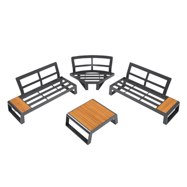Nova   Maddox Corner Sofa Lounging Set with Square Coffee Table no cushions