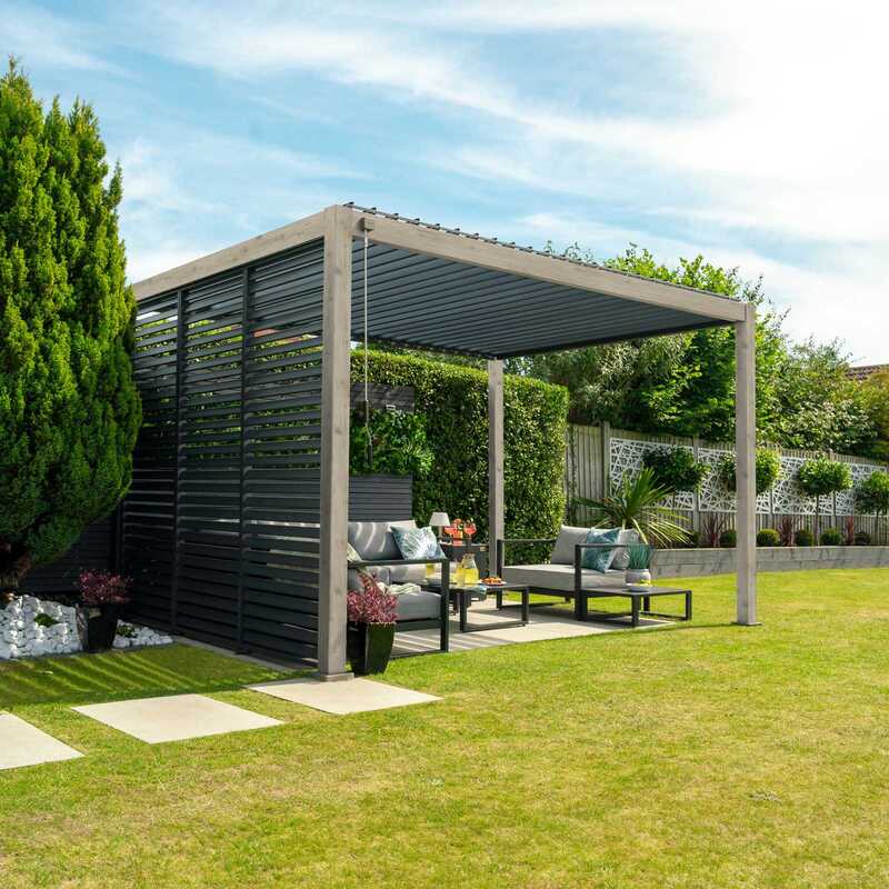 Nova titan aluminium pergola 4m 3m wood look garden