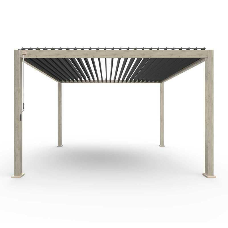 Nova titan aluminium pergola 4m 3m wood look