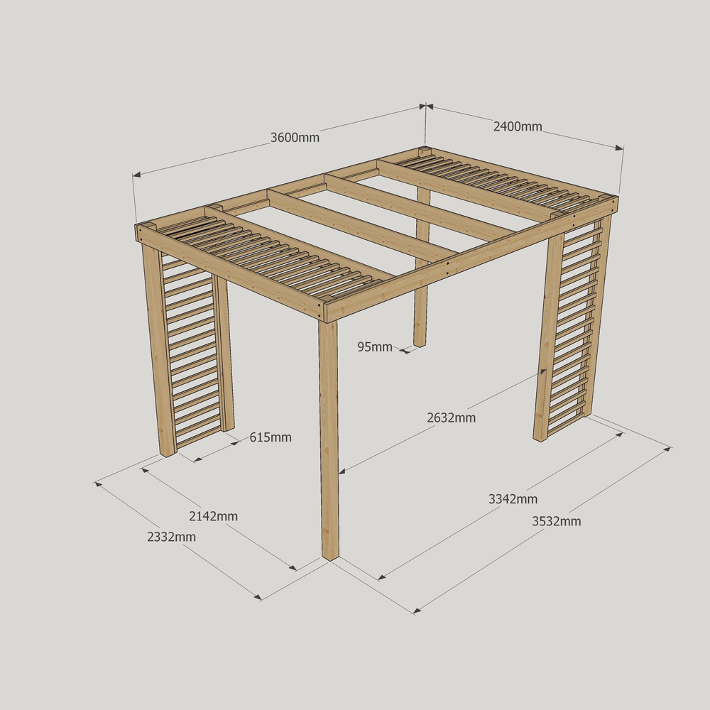 2.4m Panel Pergola