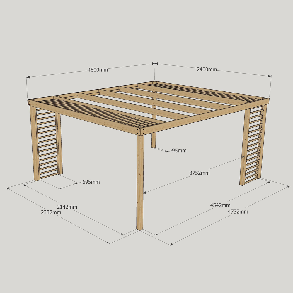 2.4m Panel Pergola