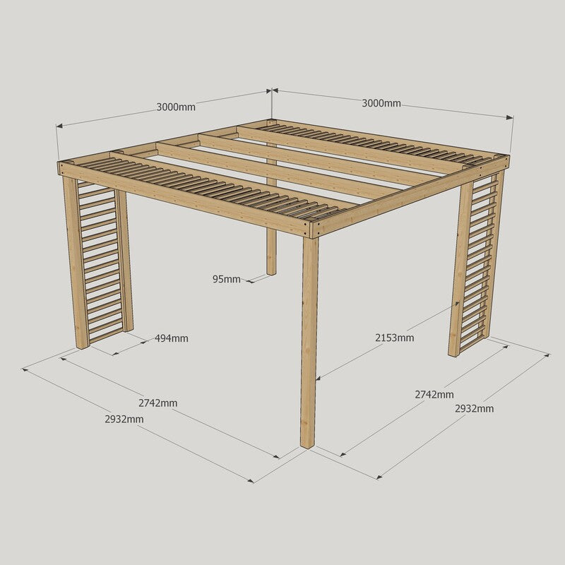 3 x 3 Metre Pergola