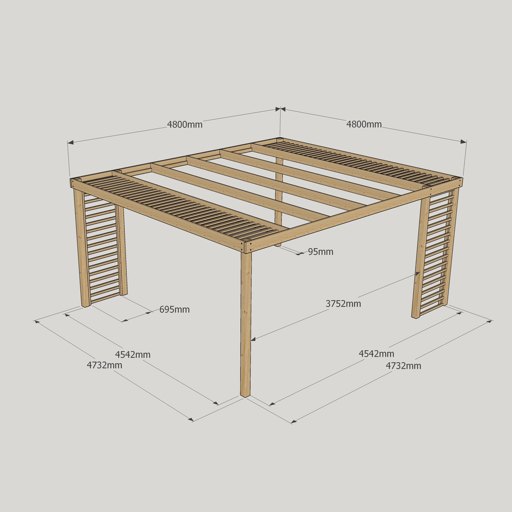 4.8m x 4.8m Panel Pergola