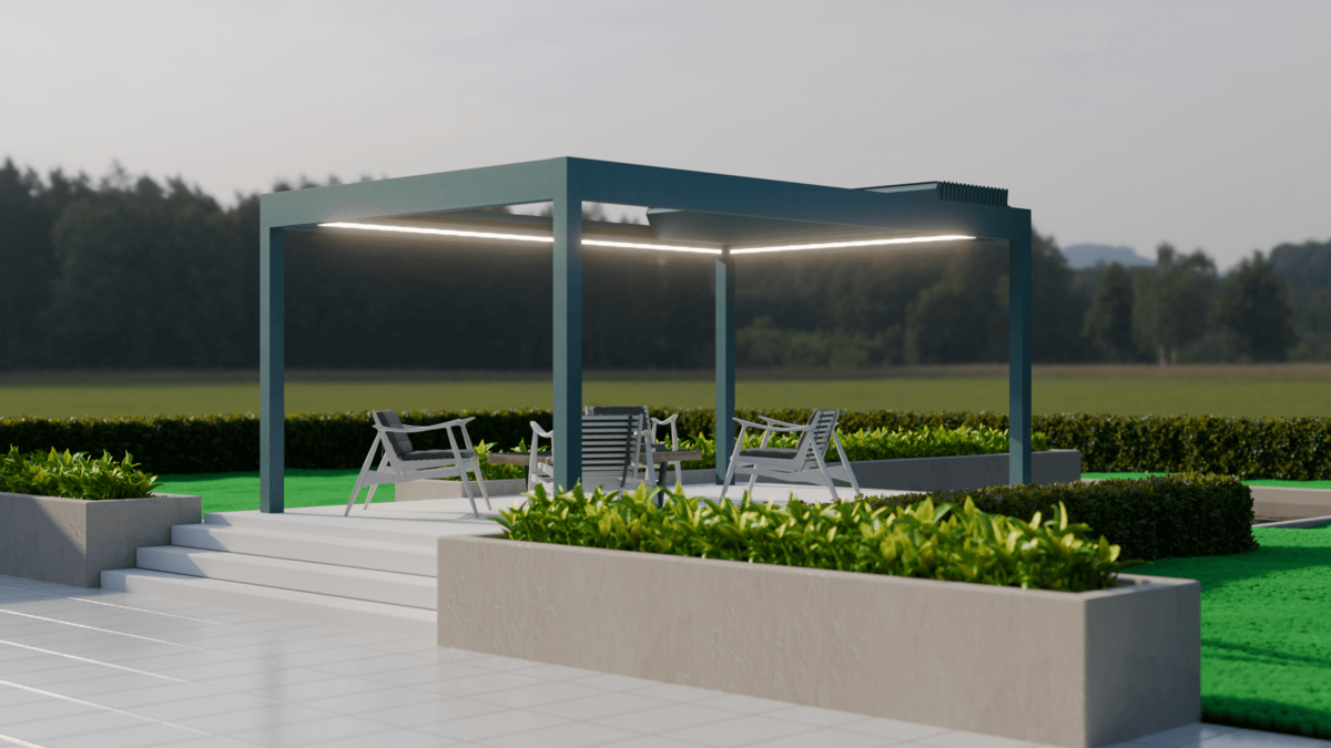 Deponti Pinela Deluxe Plus - Wall Mounted Aluminium Pergola