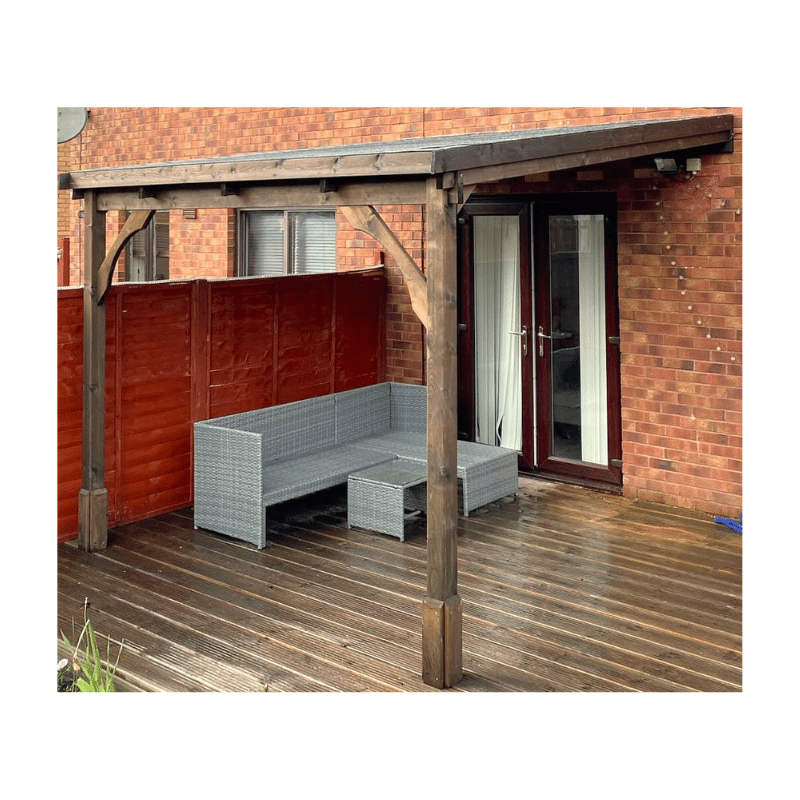 Polycarbonate Roof Car Port - 2m Depth