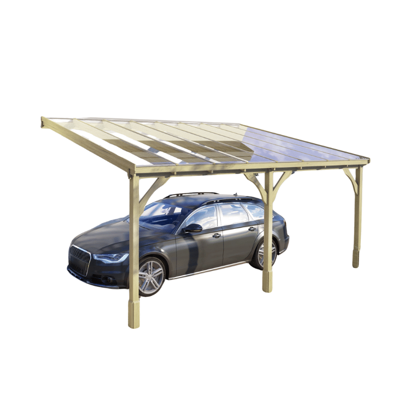 Polycarbonate Roof Car Port - 2m Depth