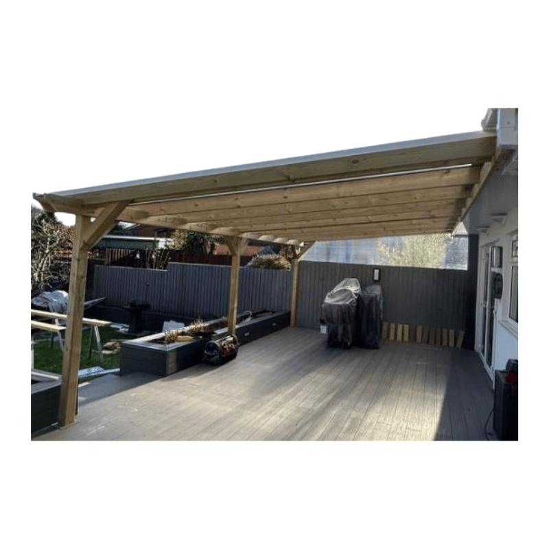 Polycarbonate Roof Car Port - 2m Depth
